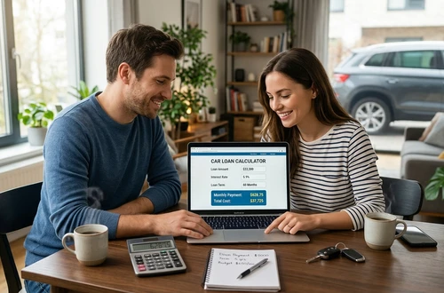 Happy borrower receiving car keys